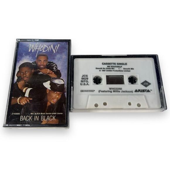 Whodini Back In Black SEALED Be Yourself Single Cassette Lot Of 2 - Picture 1 of 7